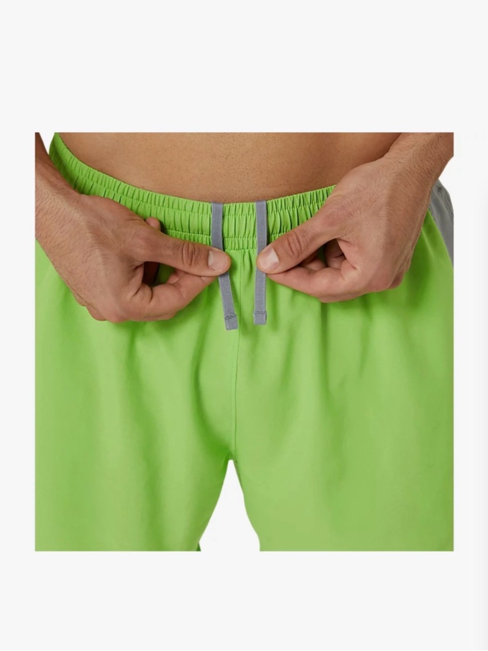 Asics Mens 5” PR Lyte Running Gym Active Shorts Neon Green size Medium NWT$32 - Picture 4 of 9